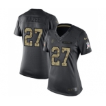 Women's Nike Atlanta Falcons #27 Damontae Kazee Limited Black 2016 Salute to Service NFL Jersey