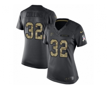 Women's Nike Atlanta Falcons #32 Jalen Collins Limited Black 2016 Salute to Service NFL Jersey