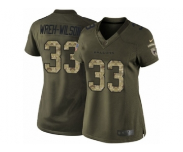 Women's Nike Atlanta Falcons #33 Blidi Wreh-Wilson Limited Green Salute to Service NFL Jersey