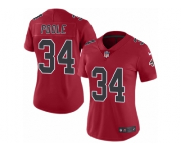 Women's Nike Atlanta Falcons #34 Brian Poole Limited Red Rush NFL Jersey