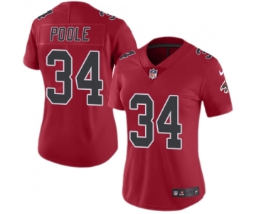 Women's Nike Atlanta Falcons #34 Brian Poole Limited Red Rush Vapor Untouchable NFL Jersey