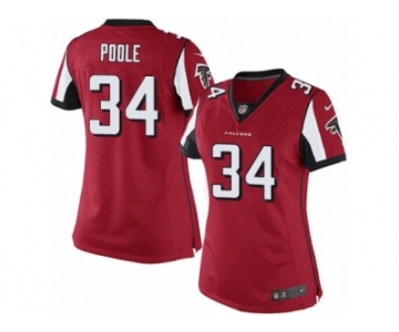 Women's Nike Atlanta Falcons #34 Brian Poole Limited Red Team Color NFL Jersey