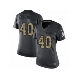 Women's Nike Atlanta Falcons #40 Derrick Coleman Limited Black 2016 Salute to Service NFL Jersey