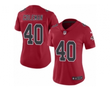 Women's Nike Atlanta Falcons #40 Derrick Coleman Limited Red Rush NFL Jersey