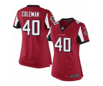 Women's Nike Atlanta Falcons #40 Derrick Coleman Limited Red Team Color NFL Jersey