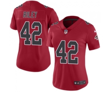 Women's Nike Atlanta Falcons #42 Duke Riley Limited Red Rush Vapor Untouchable NFL Jersey