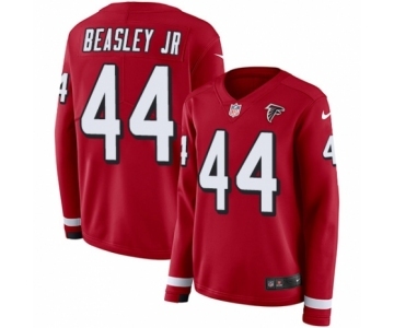 Women's Nike Atlanta Falcons #44 Vic Beasley Limited Red Therma Long Sleeve NFL Jersey