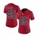 Women's Nike Atlanta Falcons #45 Deion Jones Limited Red Rush Vapor Untouchable NFL Jersey