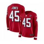 Women's Nike Atlanta Falcons #45 Deion Jones Limited Red Therma Long Sleeve NFL Jersey