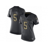 Women's Nike Atlanta Falcons #5 Matt Bosher Limited Black 2016 Salute to Service NFL Jersey