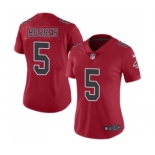 Women's Nike Atlanta Falcons #5 Matt Bosher Limited Red Rush Vapor Untouchable NFL Jersey