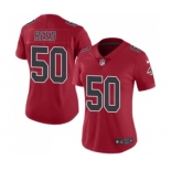 Women's Nike Atlanta Falcons #50 Brooks Reed Limited Red Rush Vapor Untouchable NFL Jersey