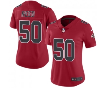 Women's Nike Atlanta Falcons #50 Brooks Reed Limited Red Rush Vapor Untouchable NFL Jersey