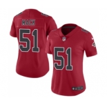 Women's Nike Atlanta Falcons #51 Alex Mack Limited Red Rush Vapor Untouchable NFL Jersey