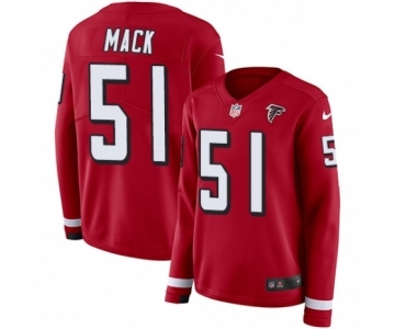 Women's Nike Atlanta Falcons #51 Alex Mack Limited Red Therma Long Sleeve NFL Jersey