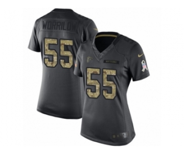 Women's Nike Atlanta Falcons #55 Paul Worrilow Limited Black 2016 Salute to Service NFL Jersey