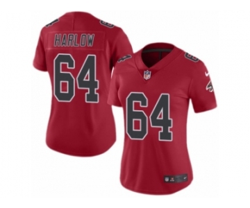 Women's Nike Atlanta Falcons #64 Sean Harlow Limited Red Rush NFL Jersey