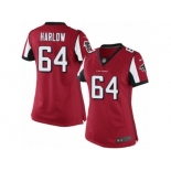 Women's Nike Atlanta Falcons #64 Sean Harlow Limited Red Team Color NFL Jersey