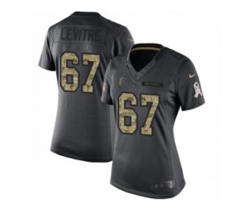 Women's Nike Atlanta Falcons #67 Andy Levitre Limited Black 2016 Salute to Service NFL Jersey