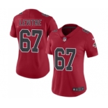 Women's Nike Atlanta Falcons #67 Andy Levitre Limited Red Rush Vapor Untouchable NFL Jersey