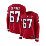 Women's Nike Atlanta Falcons #67 Andy Levitre Limited Red Therma Long Sleeve NFL Jersey