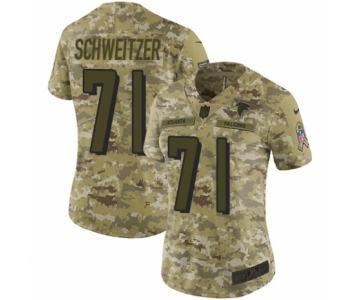 Women's Nike Atlanta Falcons #71 Wes Schweitzer Limited Camo 2018 Salute to Service NFL Jersey