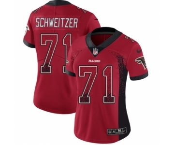 Women's Nike Atlanta Falcons #71 Wes Schweitzer Limited Red Rush Drift Fashion NFL Jersey