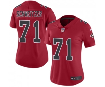 Women's Nike Atlanta Falcons #71 Wes Schweitzer Limited Red Rush Vapor Untouchable NFL Jersey