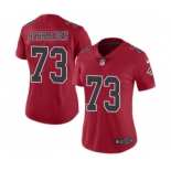 Women's Nike Atlanta Falcons #73 Ryan Schraeder Limited Red Rush Vapor Untouchable NFL Jersey