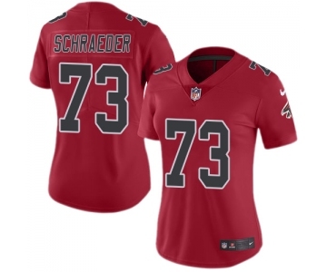 Women's Nike Atlanta Falcons #73 Ryan Schraeder Limited Red Rush Vapor Untouchable NFL Jersey