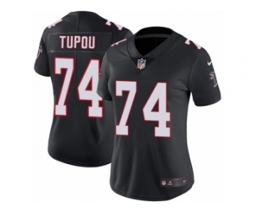 Women's Nike Atlanta Falcons #74 Tani Tupou Black Alternate Vapor Untouchable Limited Player NFL Jersey