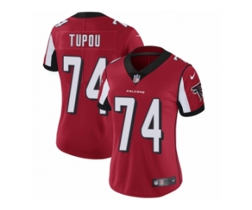 Women's Nike Atlanta Falcons #74 Tani Tupou Red Team Color Vapor Untouchable Limited Player NFL Jersey