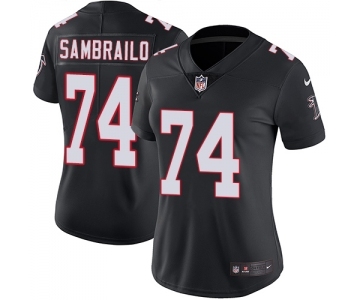 Women's Nike Atlanta Falcons #74 Ty Sambrailo Black Alternate Vapor Untouchable Limited Player NFL Jersey