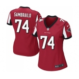 Women's Nike Atlanta Falcons #74 Ty Sambrailo Game Red Team Color NFL Jersey