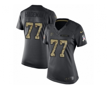 Women's Nike Atlanta Falcons #77 Ra'Shede Hageman Limited Black 2016 Salute to Service NFL Jersey