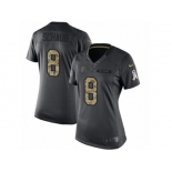 Women's Nike Atlanta Falcons #8 Matt Schaub Limited Black 2016 Salute to Service NFL Jersey