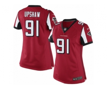 Women's Nike Atlanta Falcons #91 Courtney Upshaw Limited Red Team Color NFL Jersey