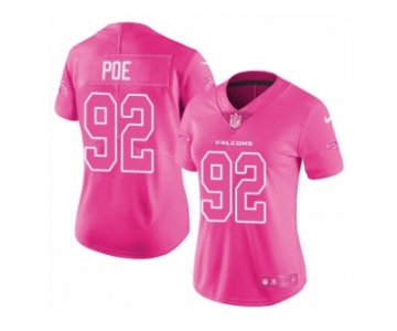 Women's Nike Atlanta Falcons #92 Dontari Poe Limited Pink Rush Fashion NFL Jersey