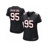 Women's Nike Atlanta Falcons #95 Jack Crawford Limited Black Alternate NFL Jersey