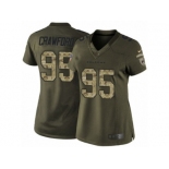 Women's Nike Atlanta Falcons #95 Jack Crawford Limited Green Salute to Service NFL Jersey