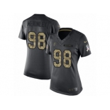 Women's Nike Atlanta Falcons #98 Takkarist McKinley Limited Black 2016 Salute to Service NFL Jersey