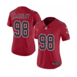 Women's Nike Atlanta Falcons #98 Takkarist McKinley Limited Red Rush Vapor Untouchable NFL Jersey