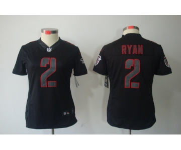 nike women nfl jerseys atlanta falcons #2 matt ryan black[nike impact limited]