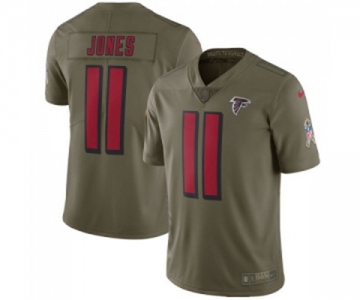 Youth Atlanta Falcons #11 Julio Jones Limited Olive 2017 Salute to Service Football Jersey