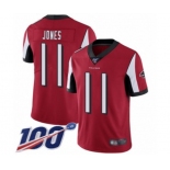 Youth Atlanta Falcons #11 Julio Jones Red Team Color Vapor Untouchable Limited Player 100th Season Football Jersey