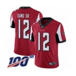 Youth Atlanta Falcons #12 Mohamed Sanu Red Team Color Vapor Untouchable Limited Player 100th Season Football Jersey