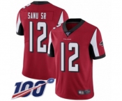 Youth Atlanta Falcons #12 Mohamed Sanu Red Team Color Vapor Untouchable Limited Player 100th Season Football Jersey