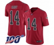 Youth Atlanta Falcons #14 Justin Hardy Limited Red Rush Vapor Untouchable 100th Season Football Jersey