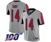 Youth Atlanta Falcons #14 Justin Hardy Limited Silver Inverted Legend 100th Season Football Jersey