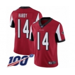 Youth Atlanta Falcons #14 Justin Hardy Red Team Color Vapor Untouchable Limited Player 100th Season Football Jersey